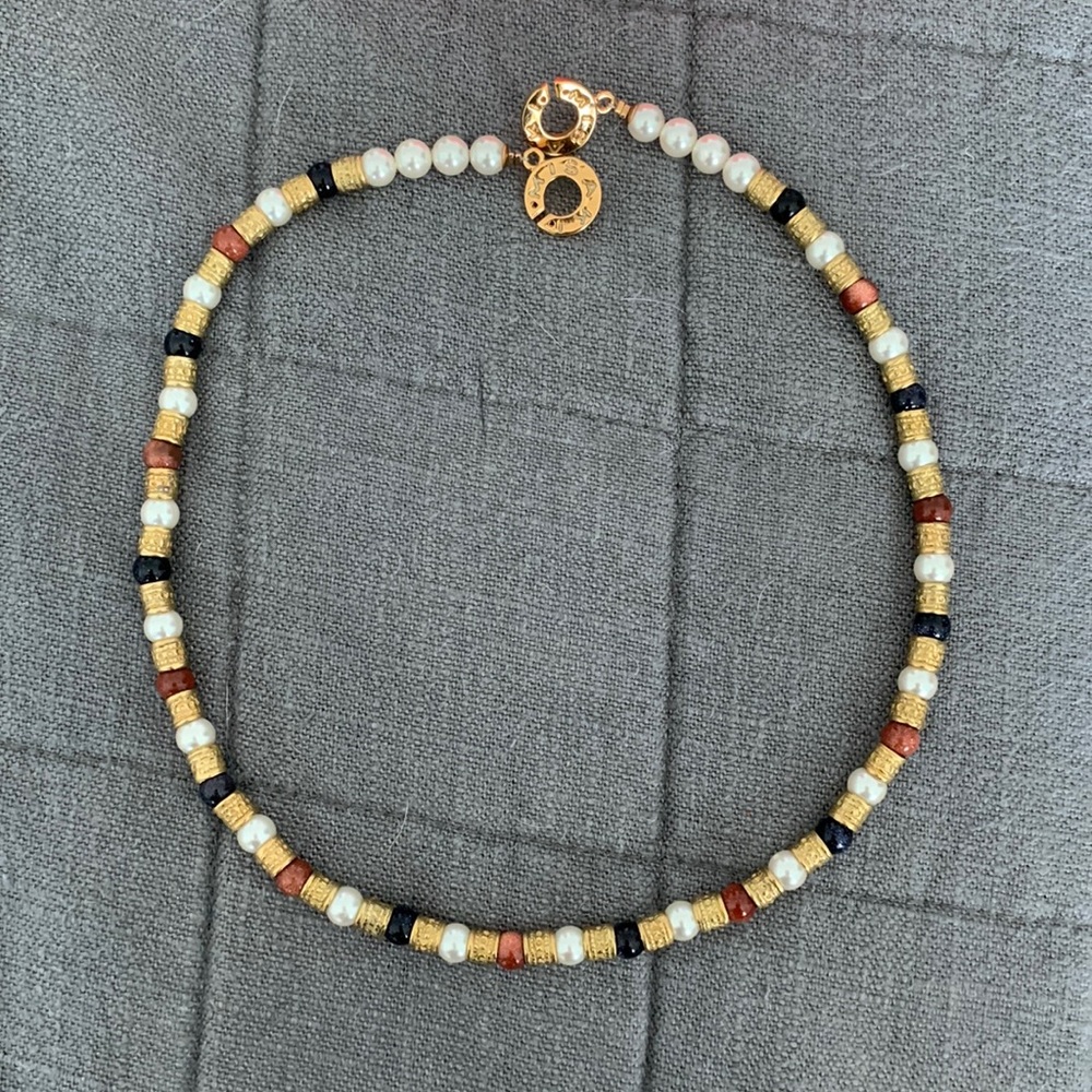 Vintage gold Misaki necklace with pearls